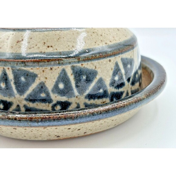 Stoneware Art Pottery Covered Dish Garlic Roaster Baker Speckled Glaze‎ Pattern - Picture 15 of 16
